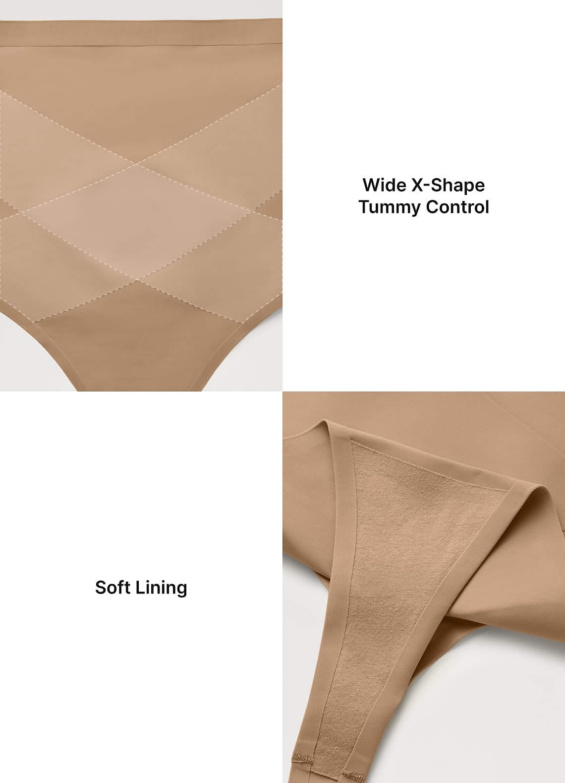front X-Shaped Tummy Control High Waist Stretch Shaping Thong