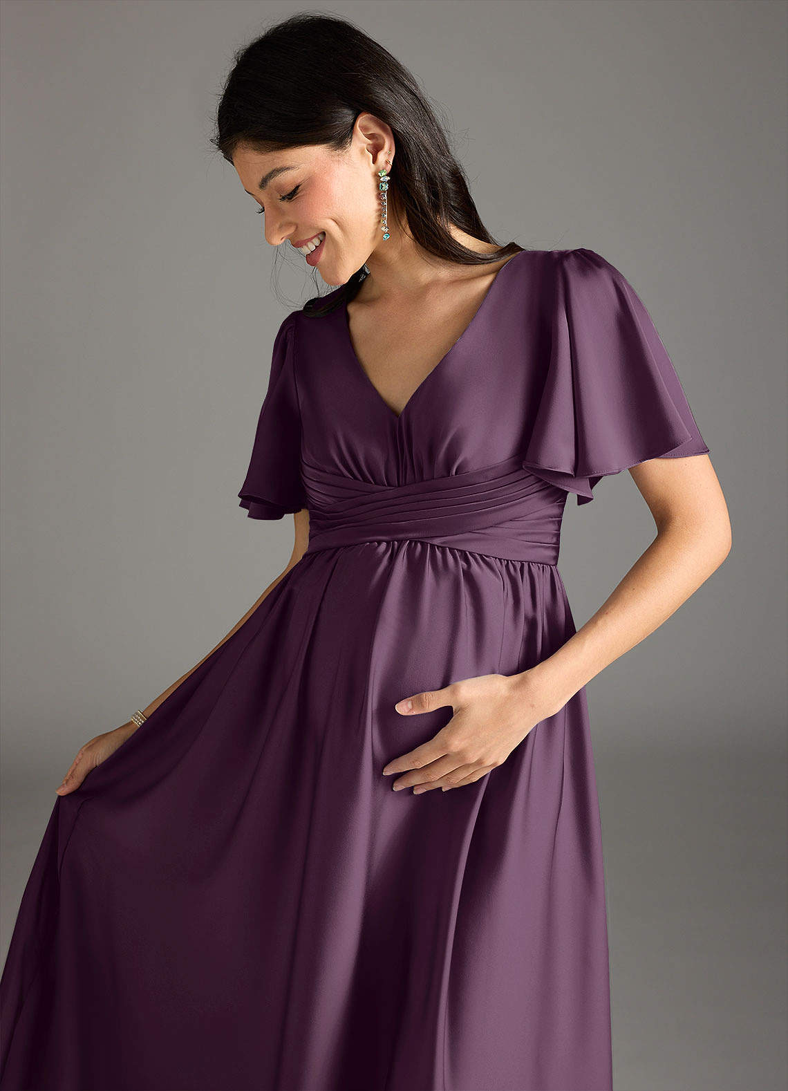 Azazie Verna Plum Maternity Bridesmaid Dresses Azazie UK