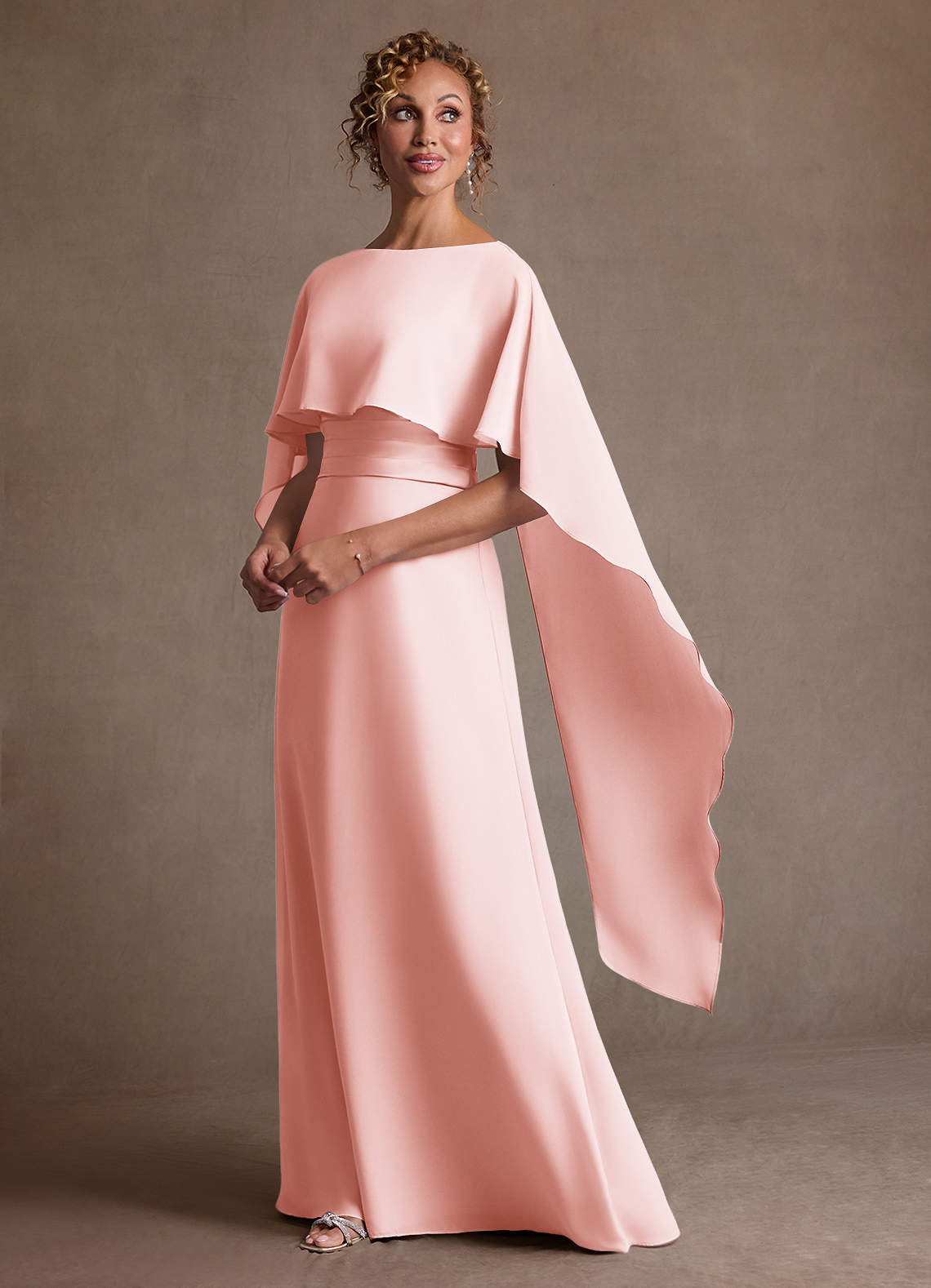 Azazie Marilla Mother of the Bride Dresses Blushing Pink A-Line Pleated Chiffon Dress image4