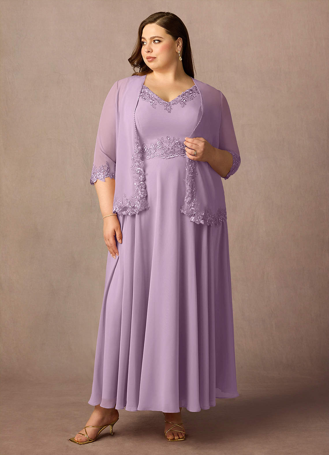 Azazie Devana Mother of the Bride Dresses Wisteria A-Line Sequins Chiffon Dress image1