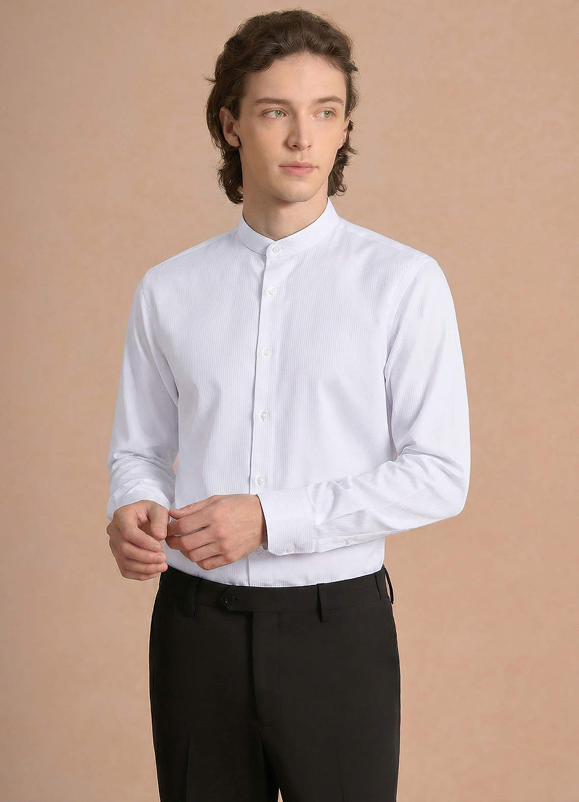 front Edward White 100% Cotton Non-Iron Dress Shirt