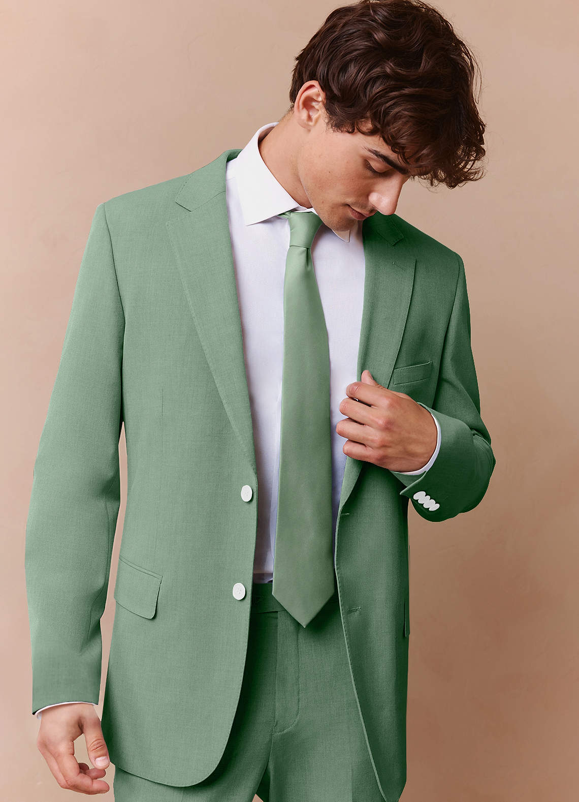 front James Matcha Structured Stretch Suit