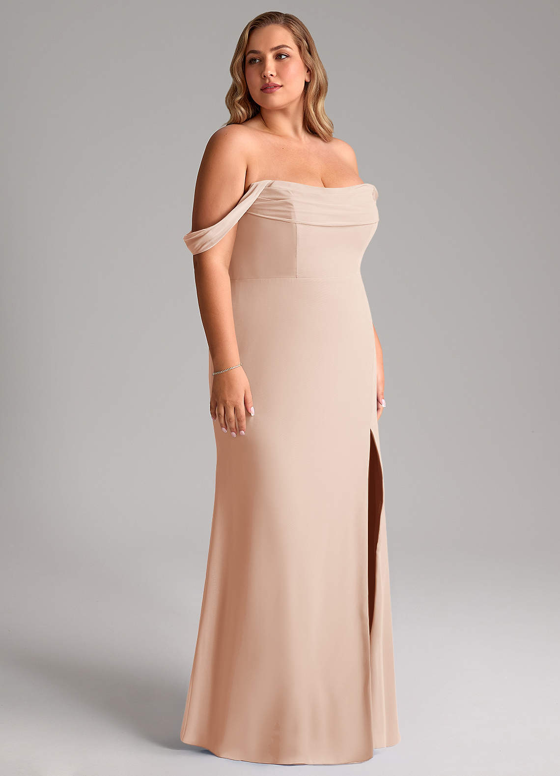 Azazie Saige Bridesmaid Dresses English Rose A-Line Off the Shoulder Chiffon Convertible Dress image11