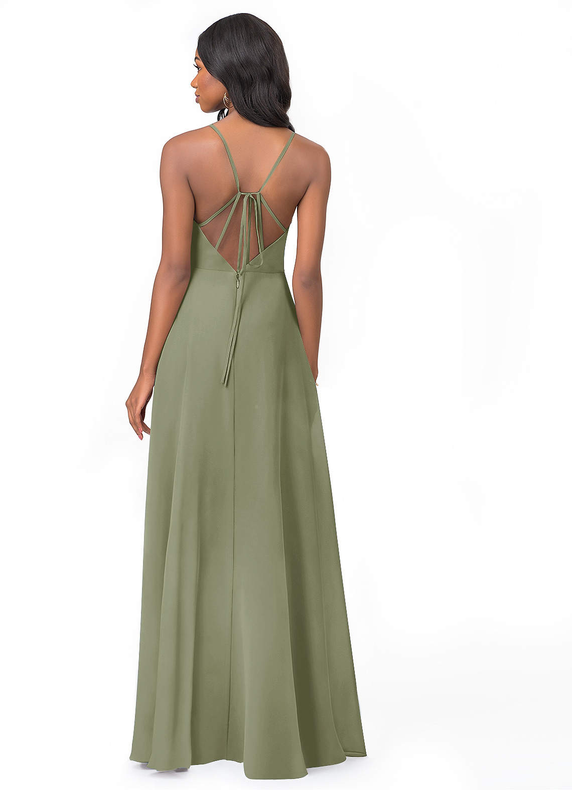 Azazie Everleigh Ready to Ship Pistachio Chiffon Bridesmaid