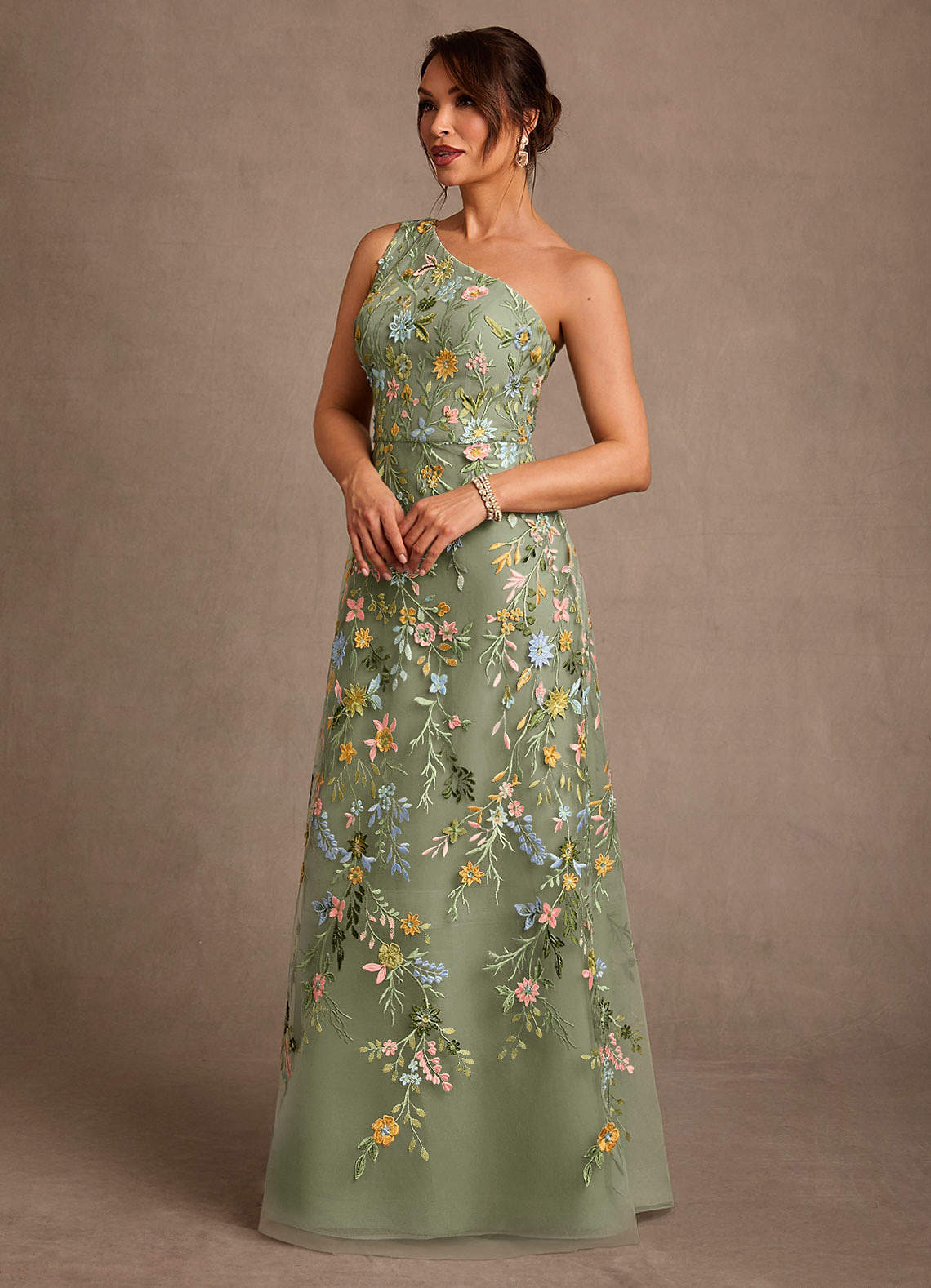 Azazie Bertie Mother of the Bride Dresses Pistachio A-Line Lace Dress image2