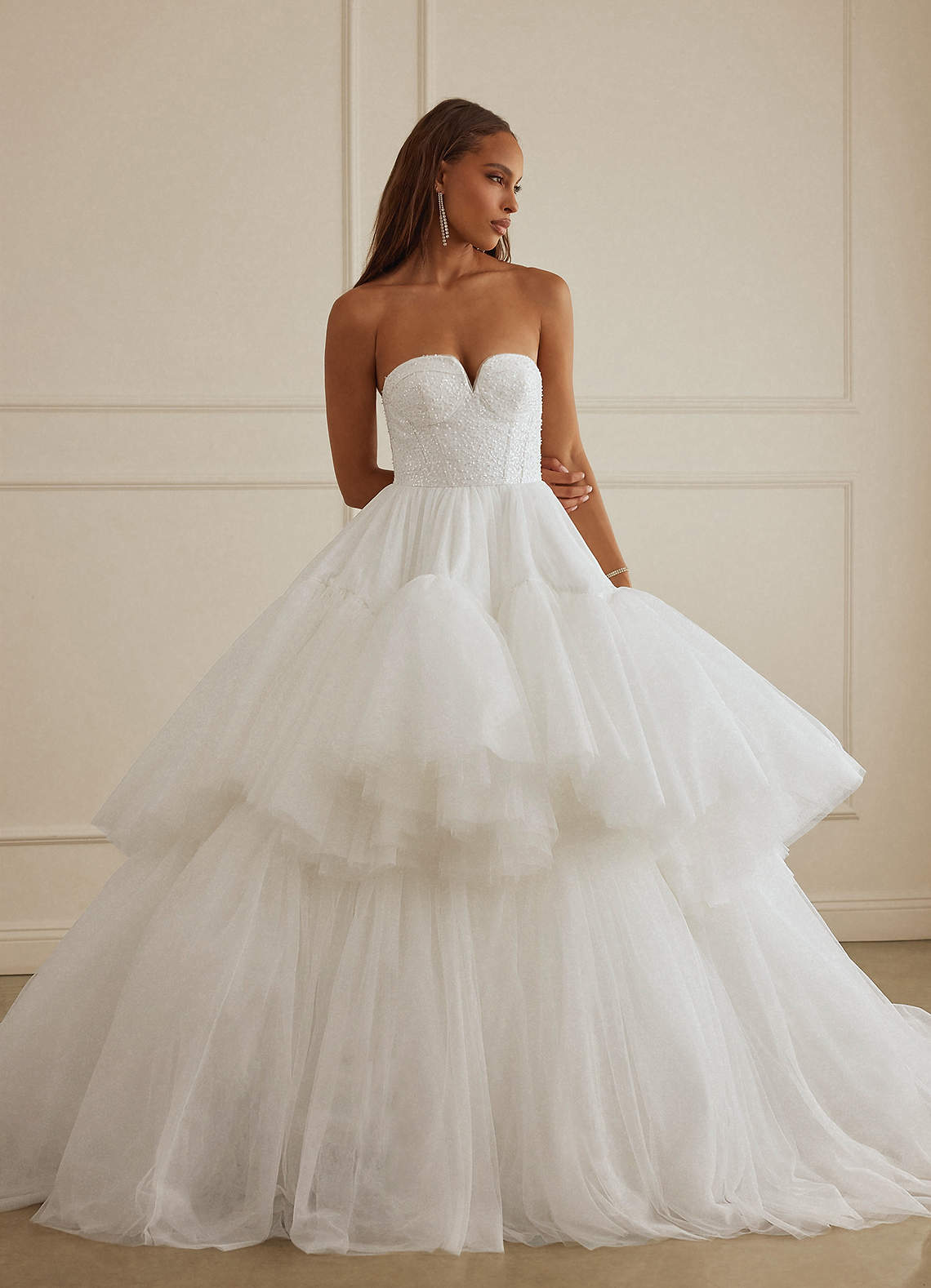 Christian Siriano Bridal for Azazie 2007 Wedding Dresses Diamond White Ball-Gown Sequins Tulle Dress image1