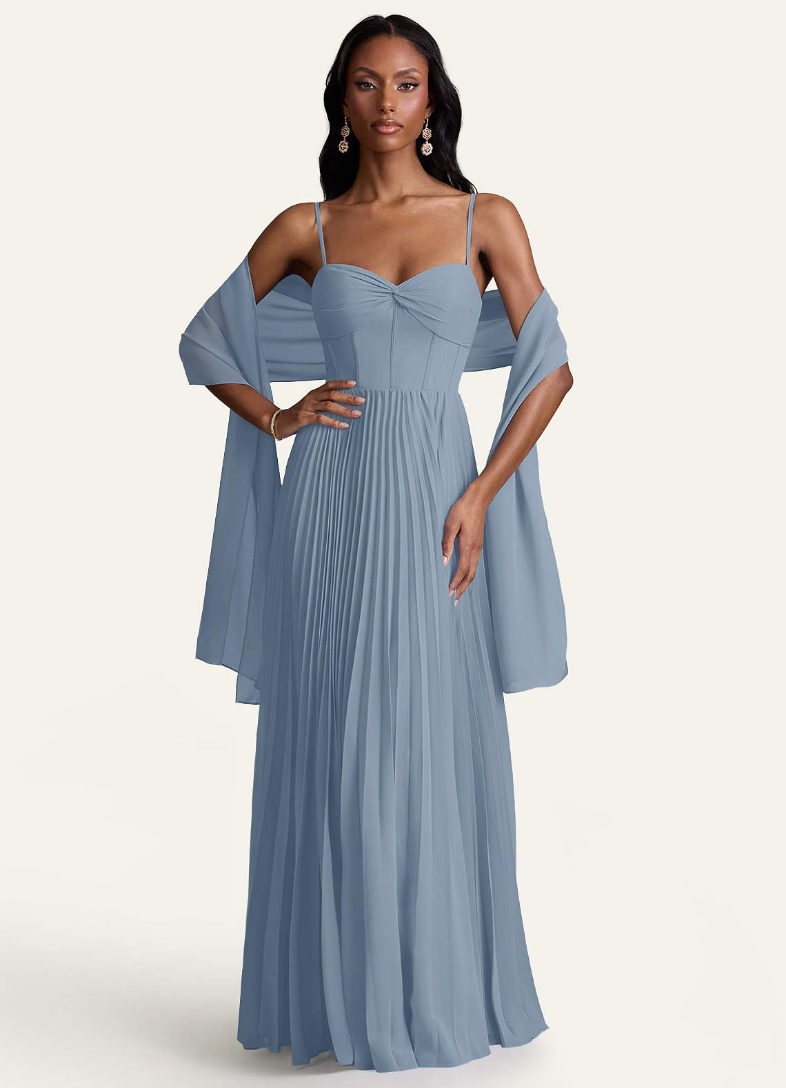 front Azazie Matching Color Ireland Chiffon Shawl