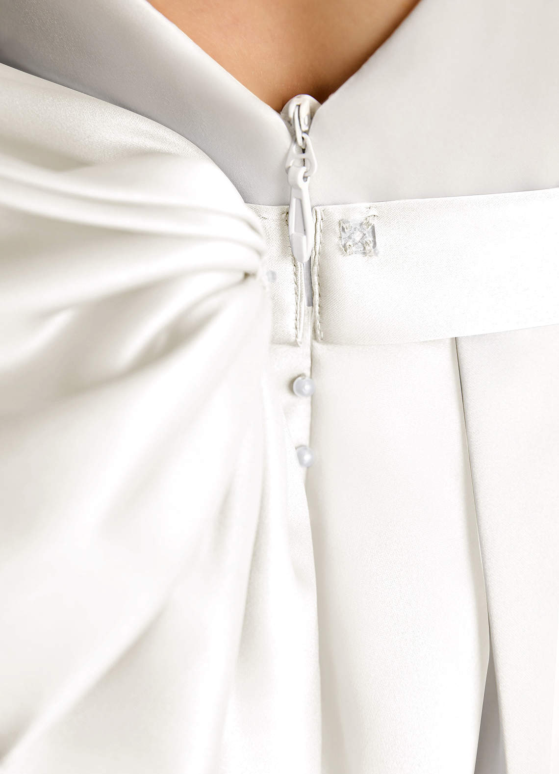 Azazie Cherry Flower Girl Dresses Ivory Ball-Gown Pleated Matte Satin Dress image5