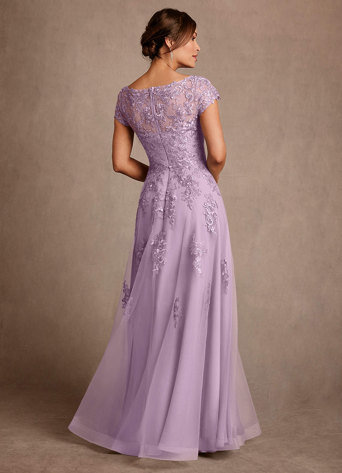 Azazie Jalinda Brudens mor kjoler A-Line Blonde Chiffon Gulv-længde Kjole image1