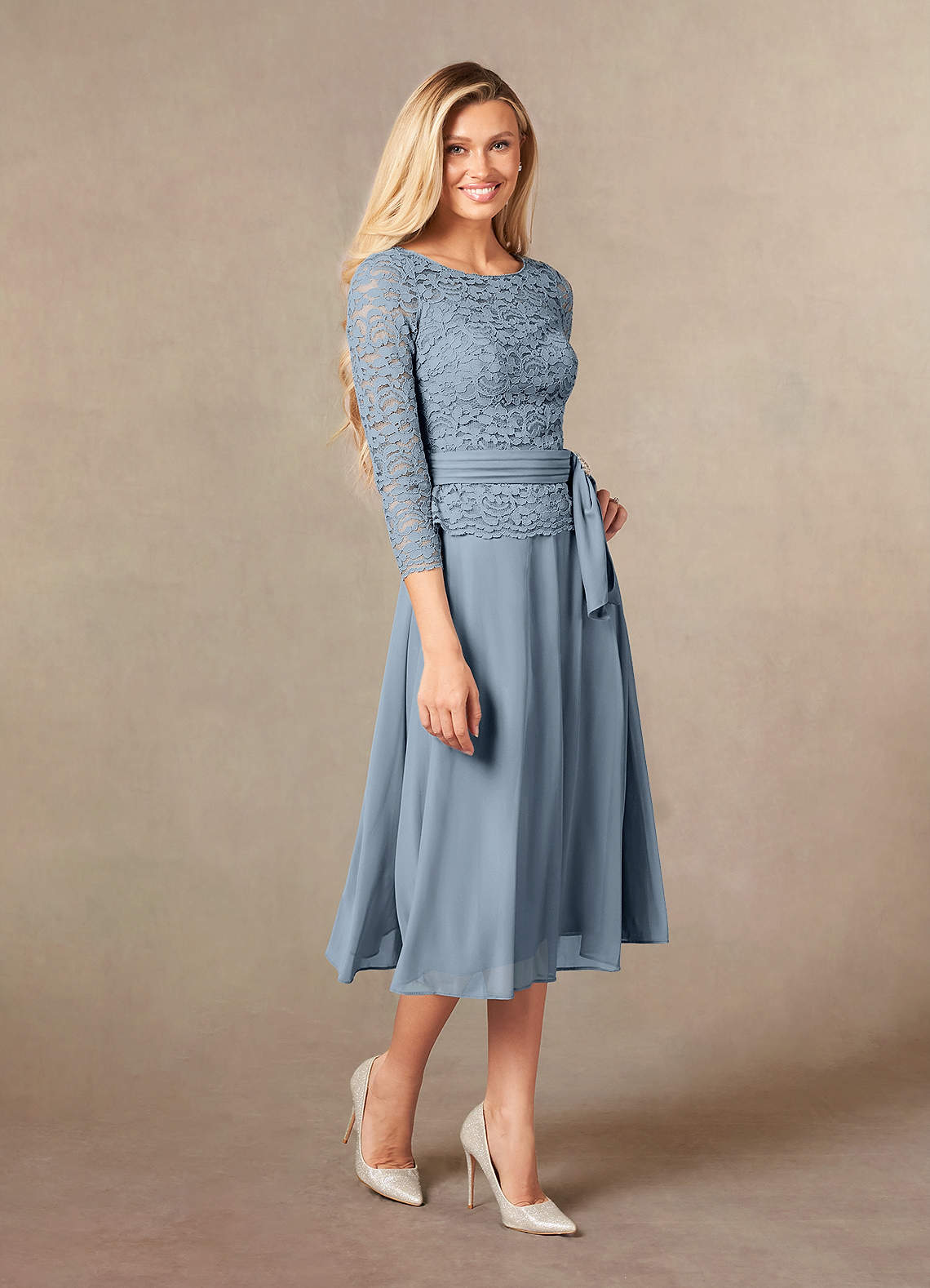 grey blue lace dress A-Line Sweetheart Neck Tulle Lace Gray Blue Long Prom Dress, Gray Blue Evening Dress US 8 / Custom Color