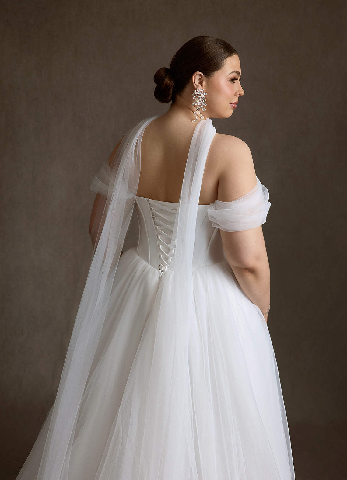 Azazie Adalyn Wedding Dresses Diamond White Ball-Gown Tulle Dress image13