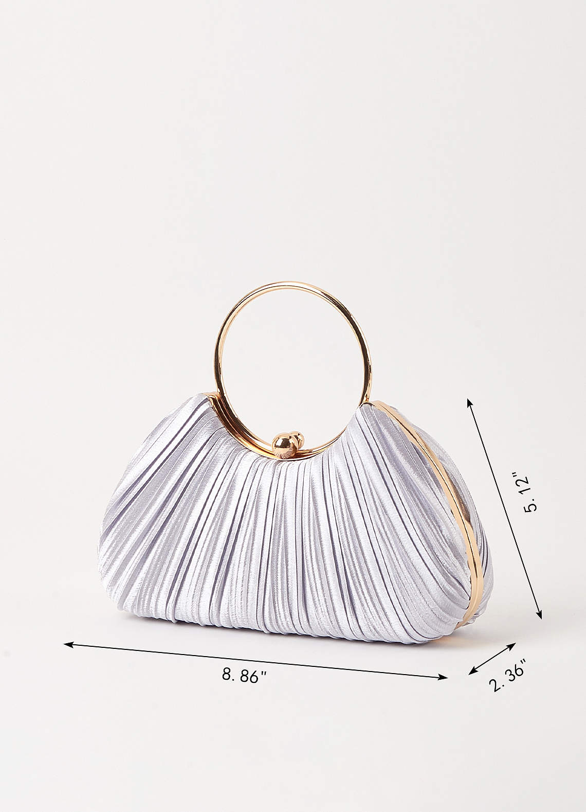 front Satin Pleated Handbag