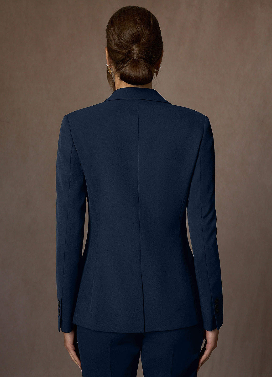 front Kennedy Dark Navy Structured Stretch Pants Suit