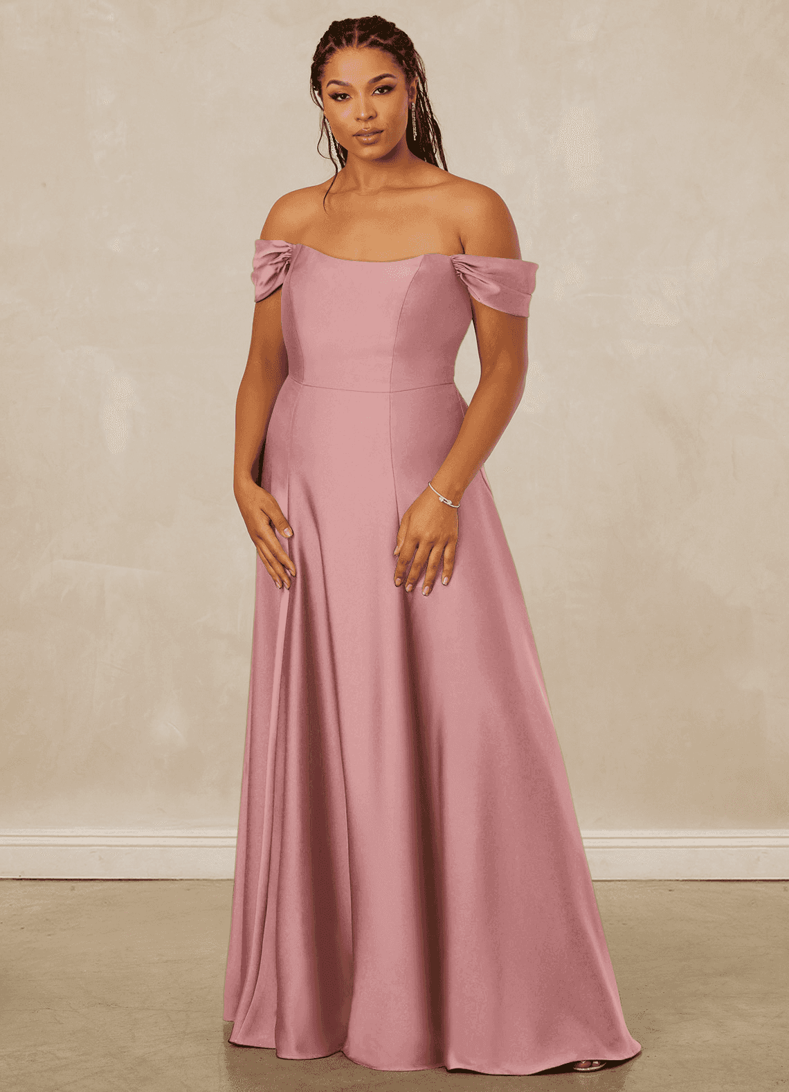 chocolate brown plus size cocktail dress Seliat Cascade Maxi Dress- 1X / Brown at Curvy Sense perfect for plus made-in-the-usa Color:76 - Casper Navy Blue Dress -