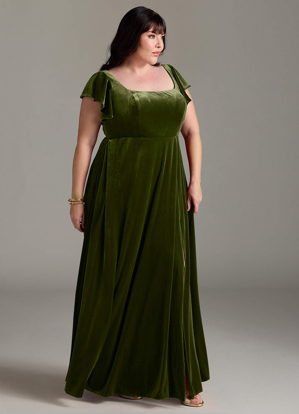 michael kors green maxi dress Sydney's Closet JK2308 Size 22 Cosmic Prom Dress Long Velvet Sequin Fitted Mermaid Plus Size Pageant Gown main image 1