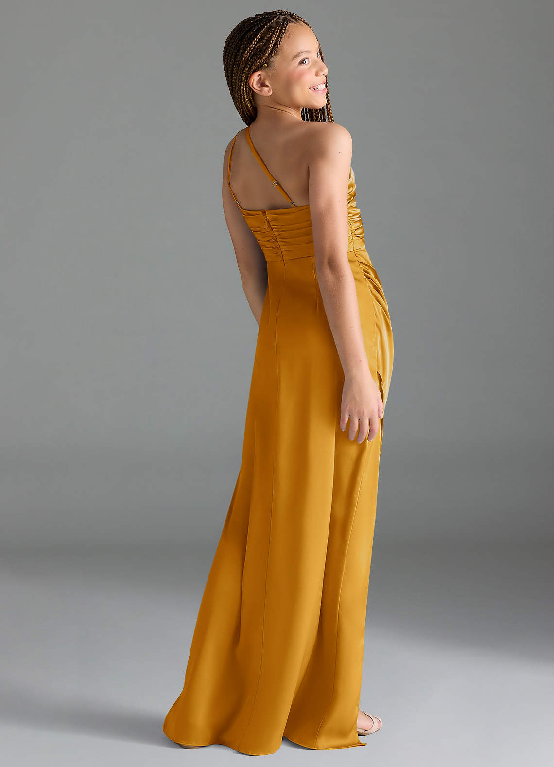 Azazie Eren Junior Klä av Tubklänning i Stretch Satin Plisserad image4