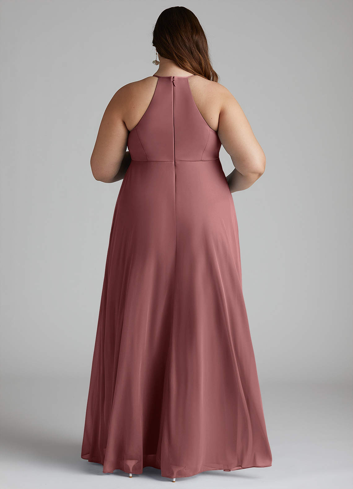 Azazie Annabelle Maternity Bridesmaid Dresses A-Line V-Neck Pleated Mesh Floor-Length Dress image7