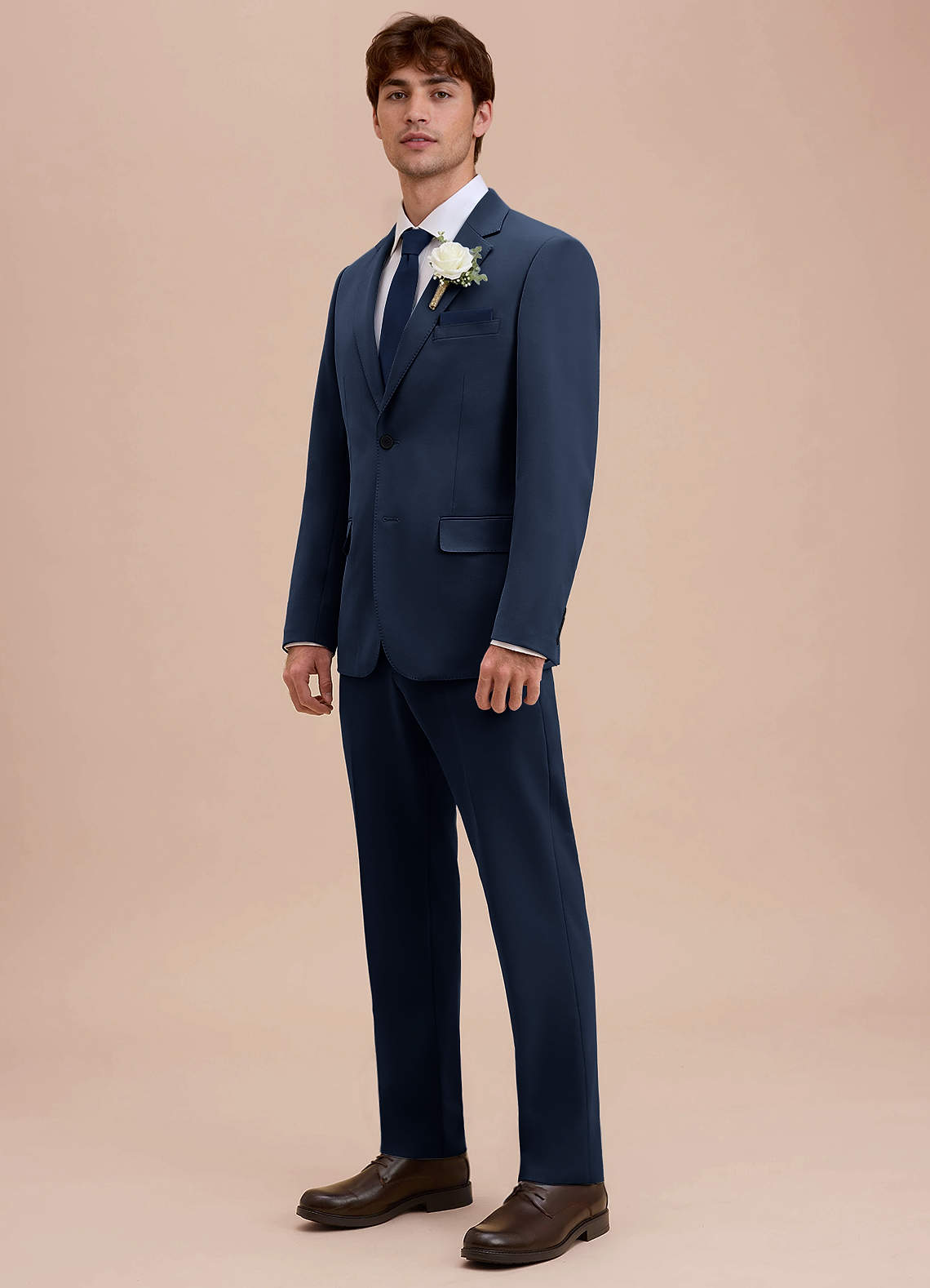 front Ethan Dark Navy Refined Weave Suit