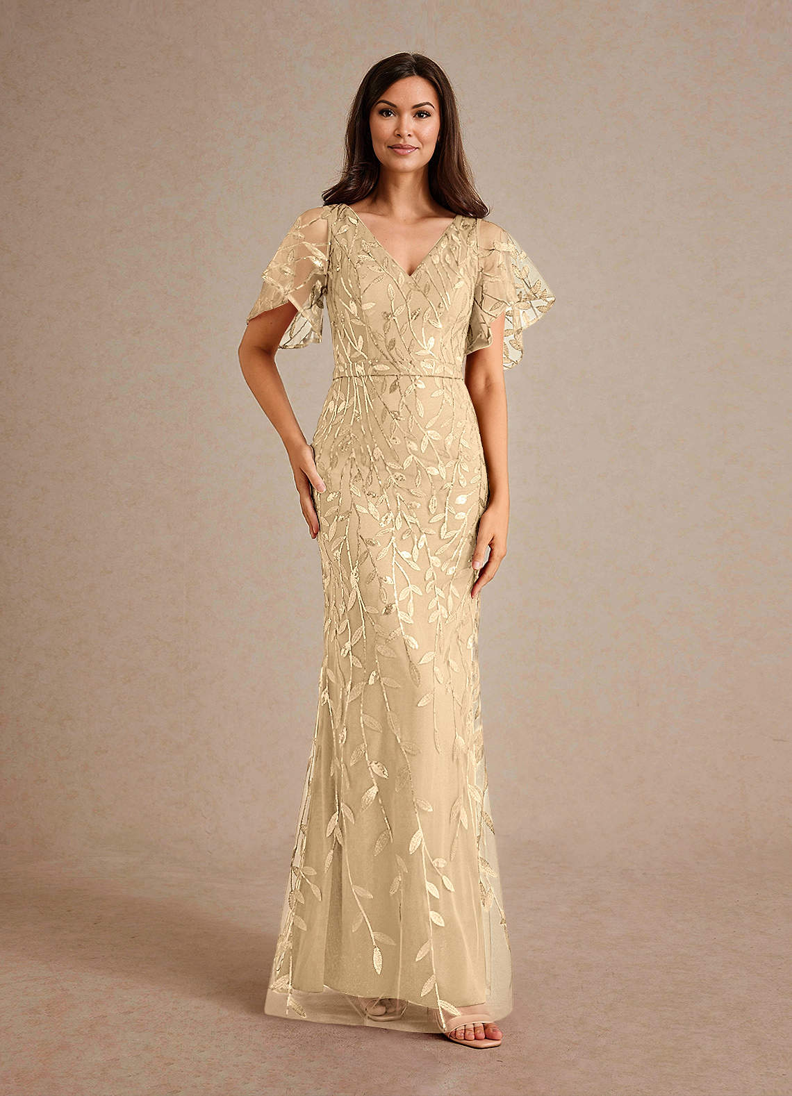 Erryn |Sparkly Blue Sheath Sequins Long Prom Dress with Slit