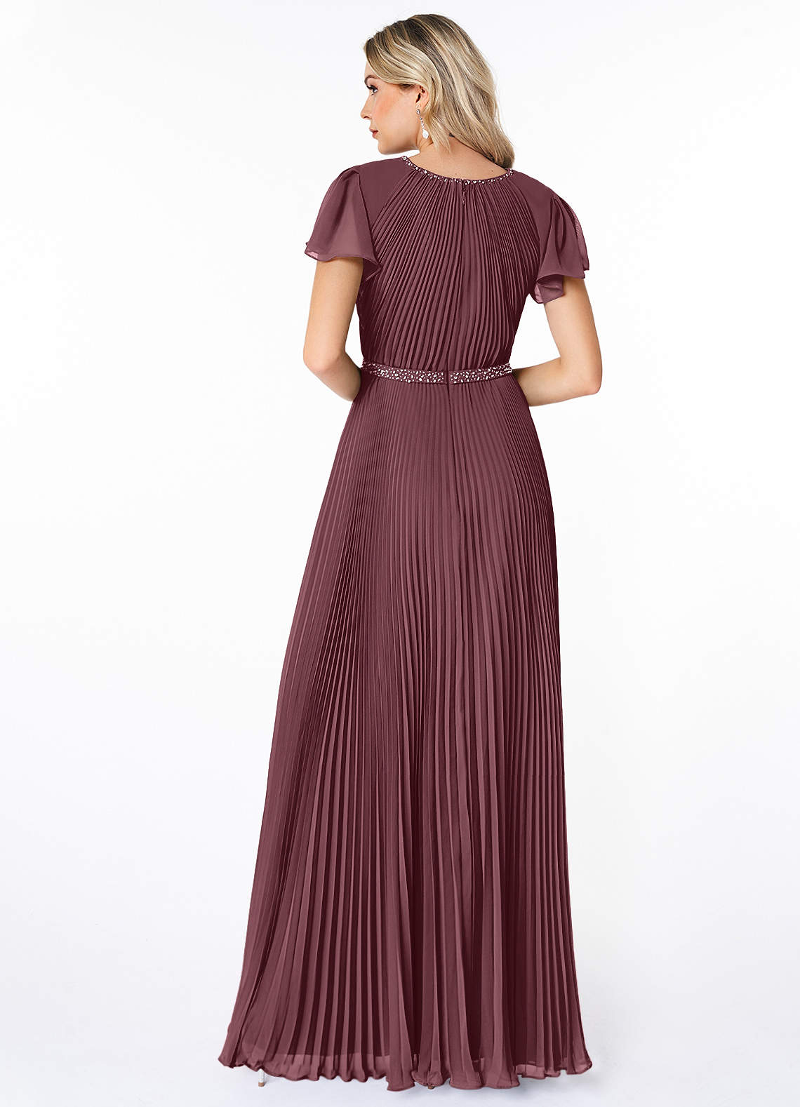 Azazie Kara Final Sale A-Line Pleated Chiffon Floor-Length Dress image1