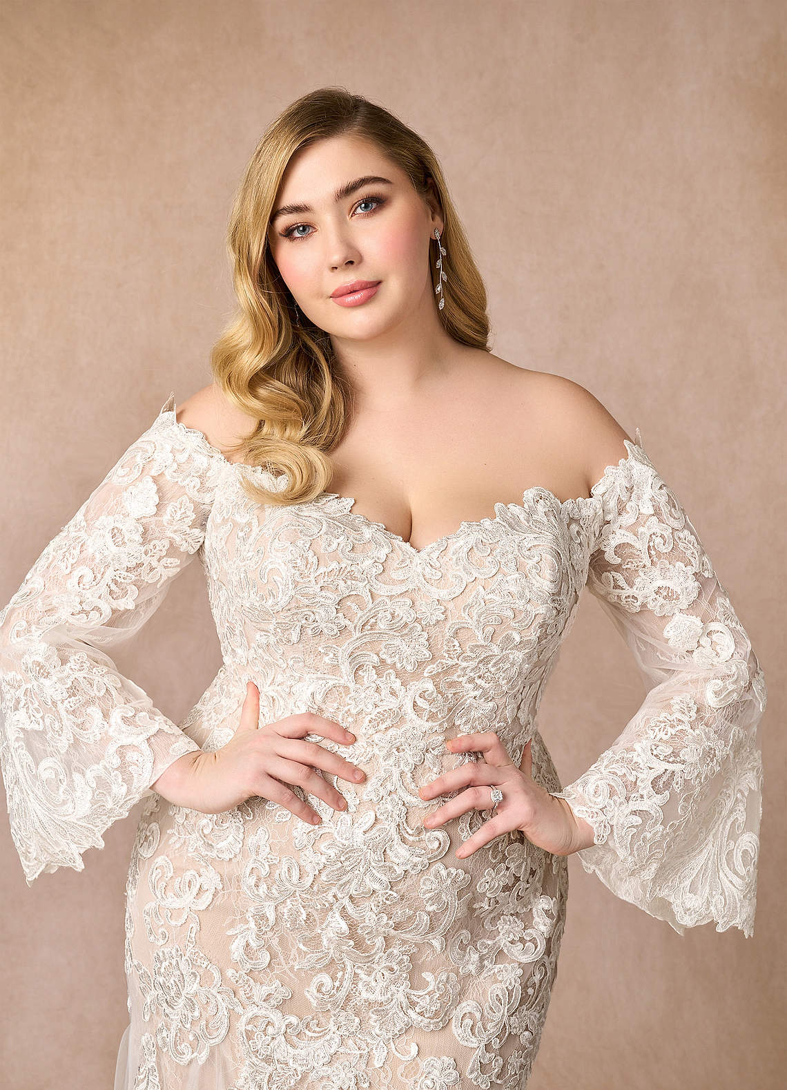 Azazie Arlette Wedding Dresses Diamond White Nude Mermaid Sweetheart Sequins Tulle Dress image10