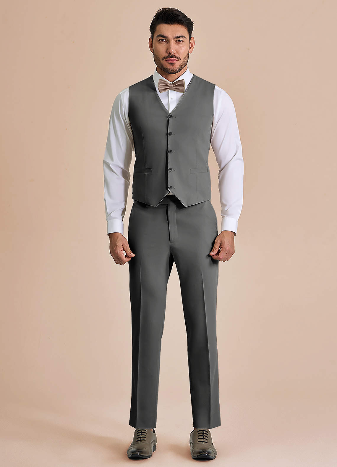 front William Charcoal Comfort Blend 3-piece suit