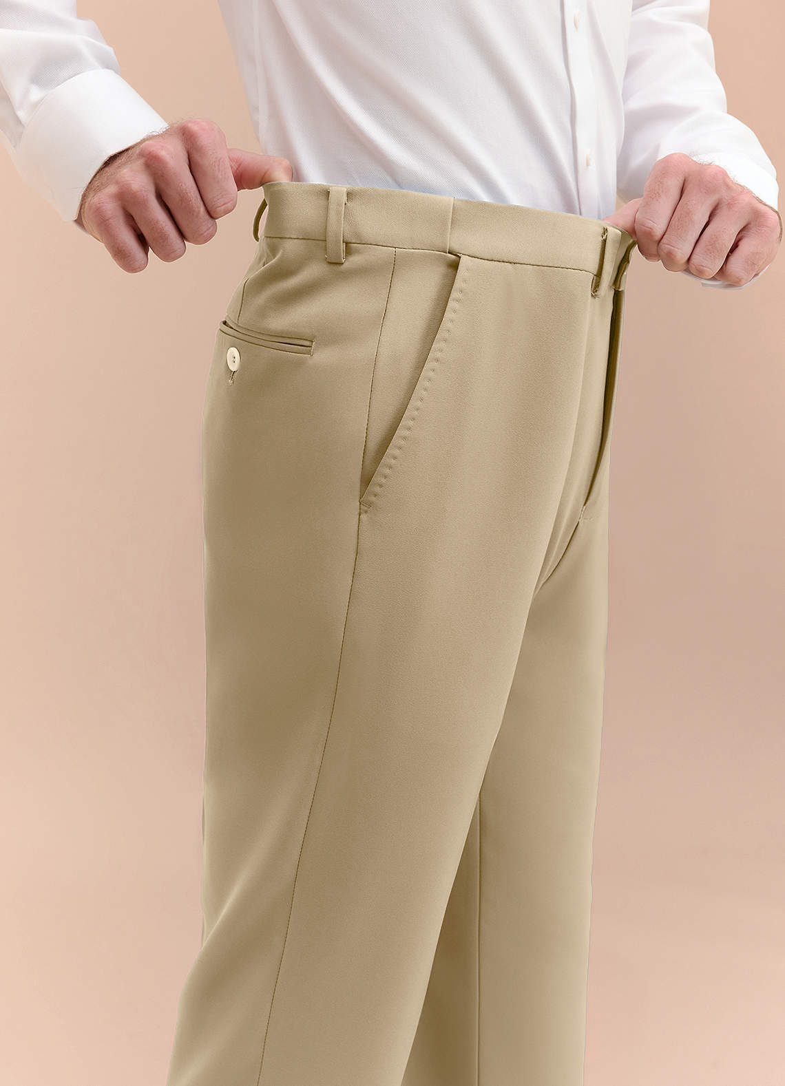 James Champagne Structured Stretch Dress Pants