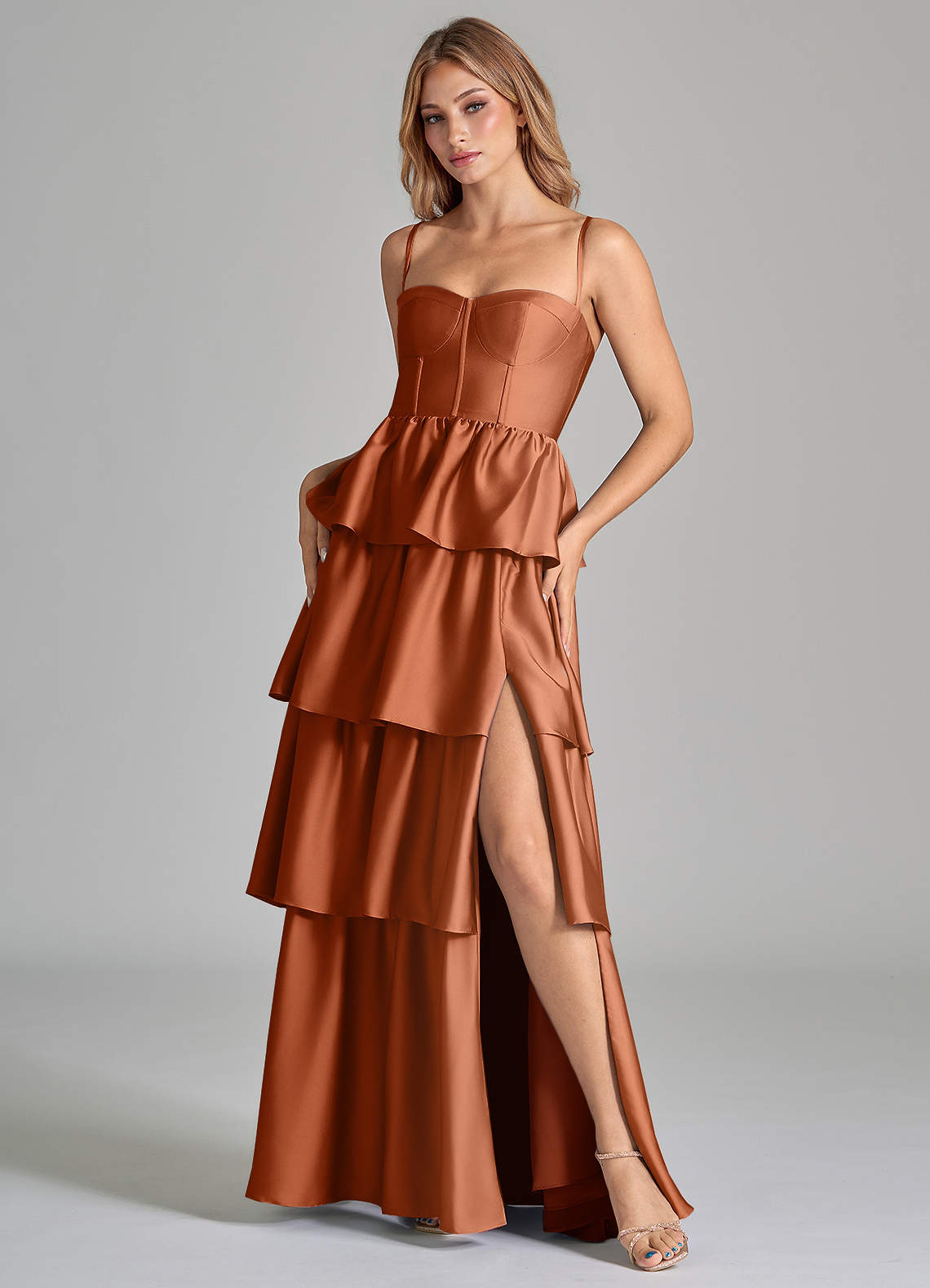 shimmer gold bridesmaid dresses Mermaid One Shoulder Gold Sequin Bridesmaid Dresses with Split US14 / Same as Picture