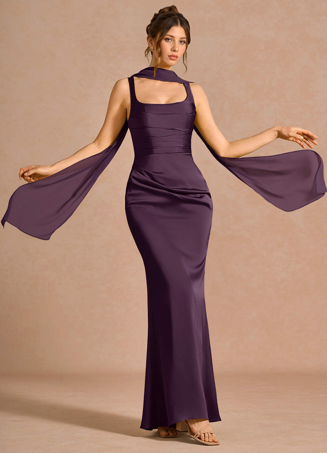 Hadiya Dark Purple Maxi Dress | Azazie DE