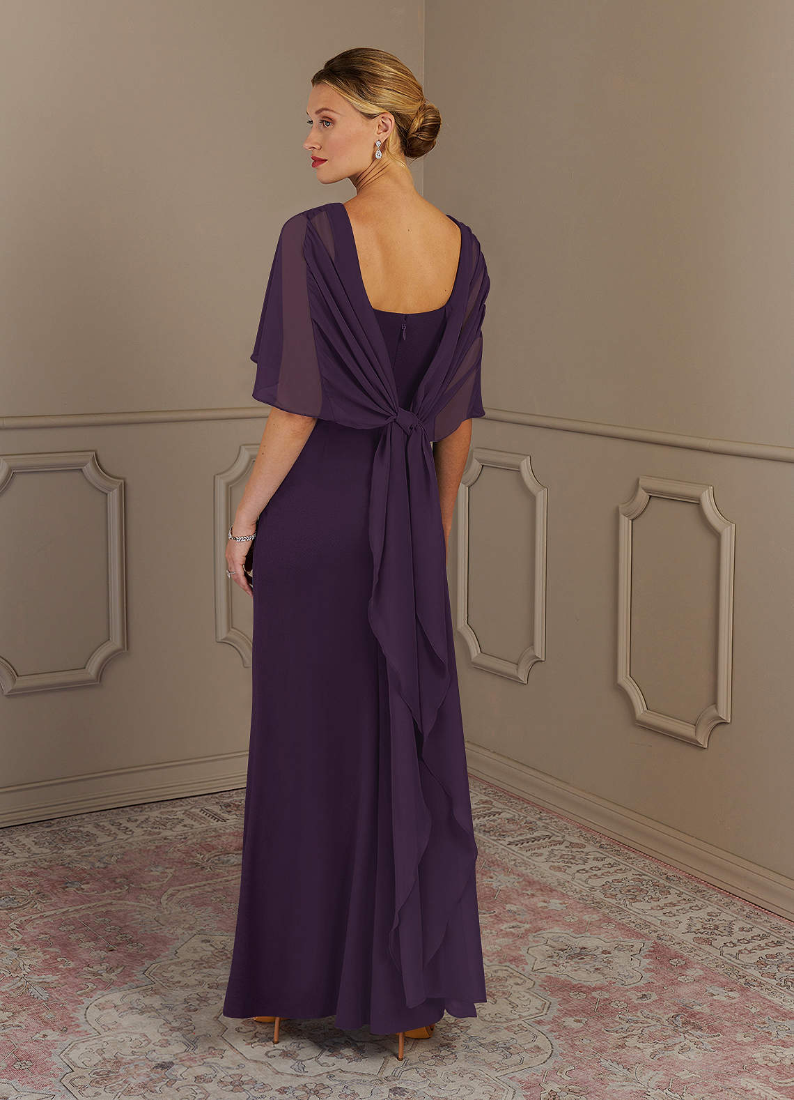 Elegant Engagement Dress Off The Shoulder Sleeveless Natural Waist Backless Stretch Crepe Floor Length Engagement Dress main image 0
