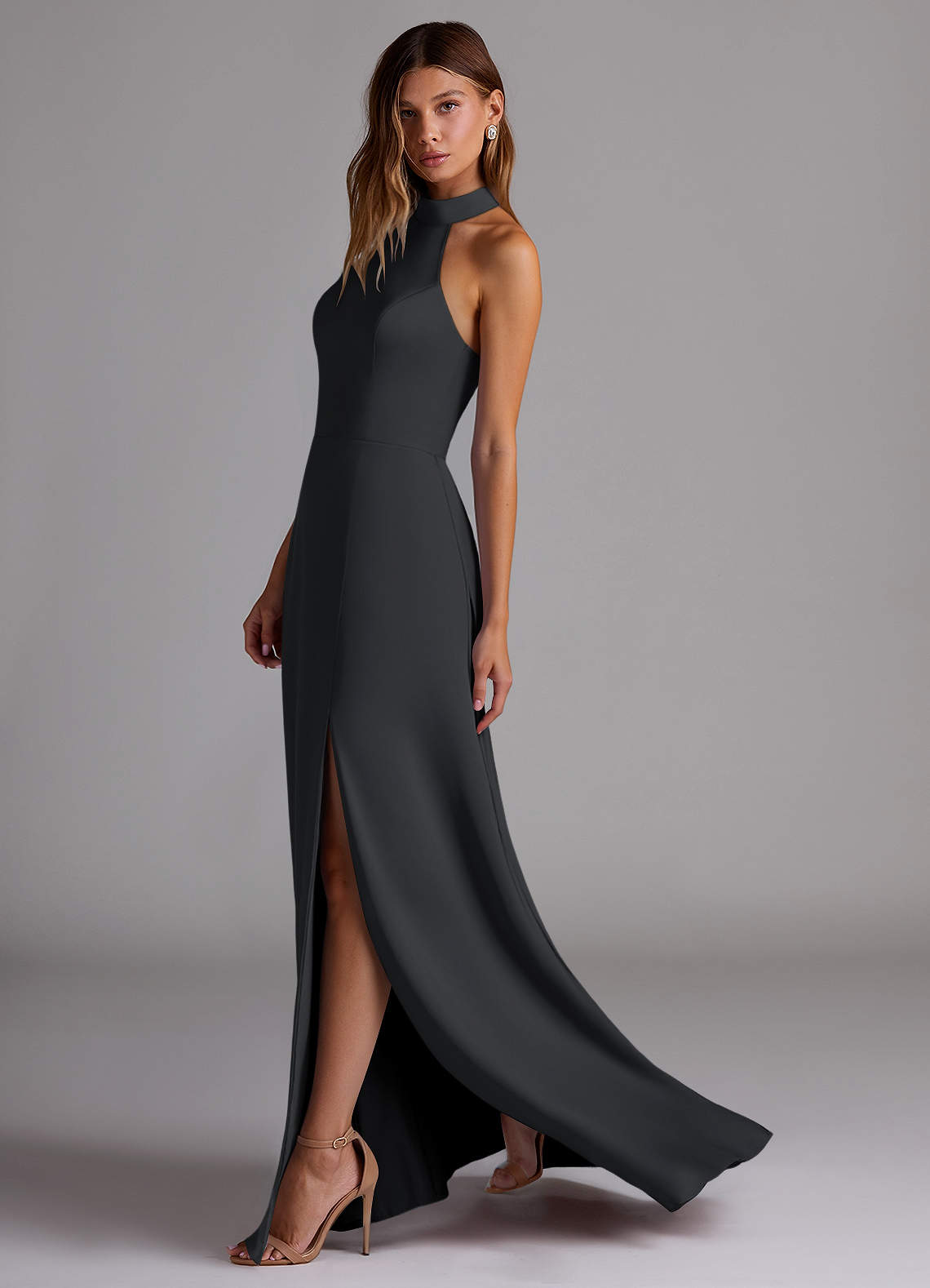 azazie raya stretch satin dress Azazie Raya