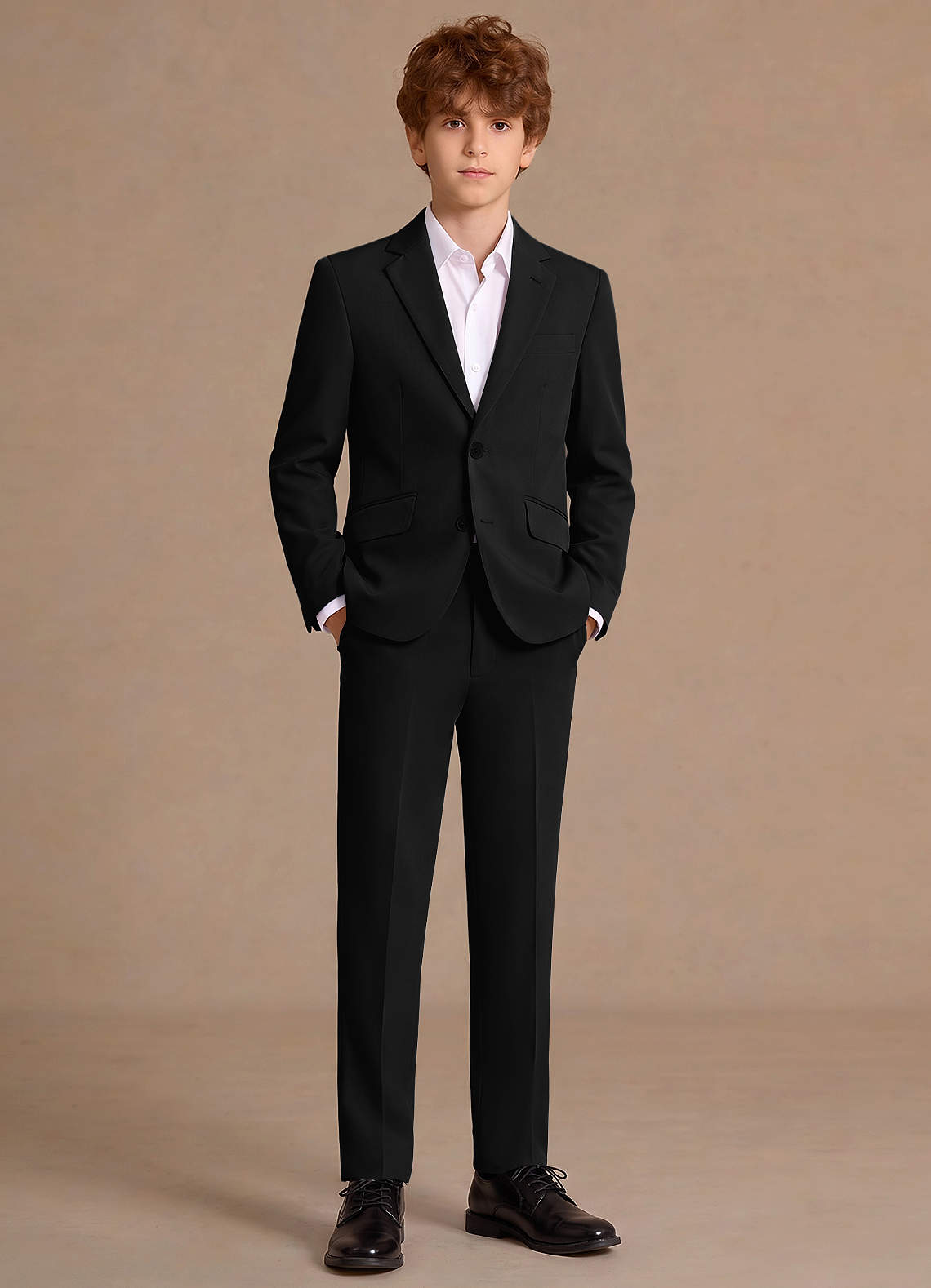 front James Black Junior 2-Piece Suit