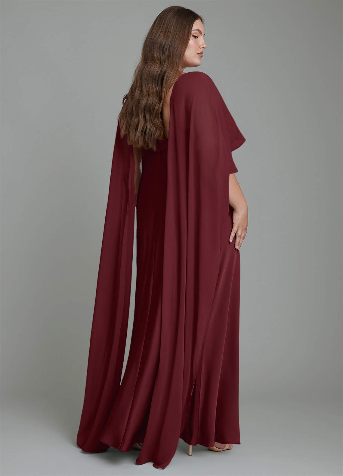 Azazie Stefania Bridesmaid Dresses Cabernet A-Line Stretch Satin Dress image7
