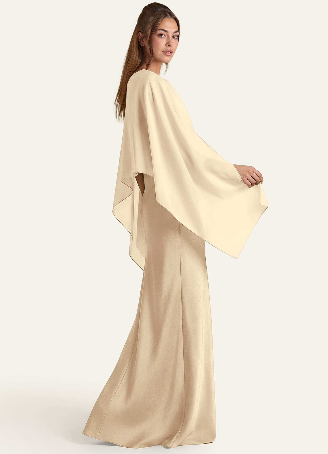 front Azazie Matching Color Aleena Chiffon Shawl