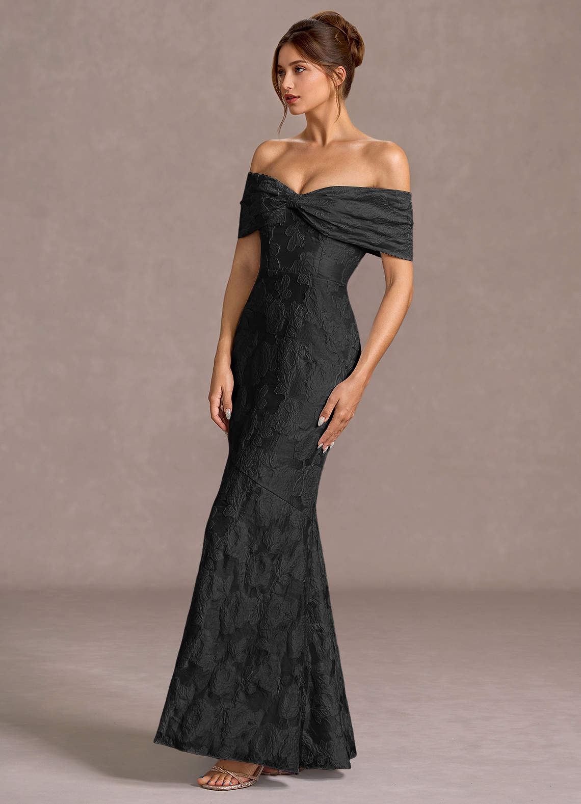black square neck dress long sleeve Ashley Lauren 11324 Formal Dresses Black – Glass Slipper Formals