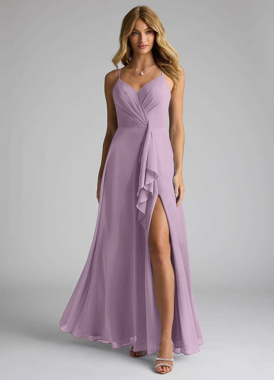 アオイ Azazie Akita Wisteria Chiffon Bridesmaid Dresses | Azazie