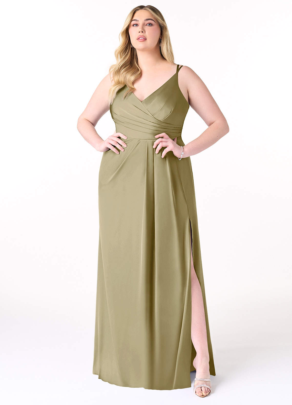 green emerald velvet dress Emerald Wrap Plus Size Dress main image 1