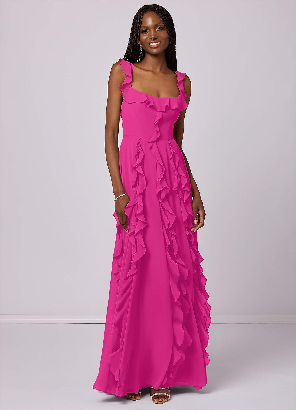 Barbie ♥ Azazie Bridesmaid Dresses A-Line Chiffon Floor-Length Dress with Pockets image2