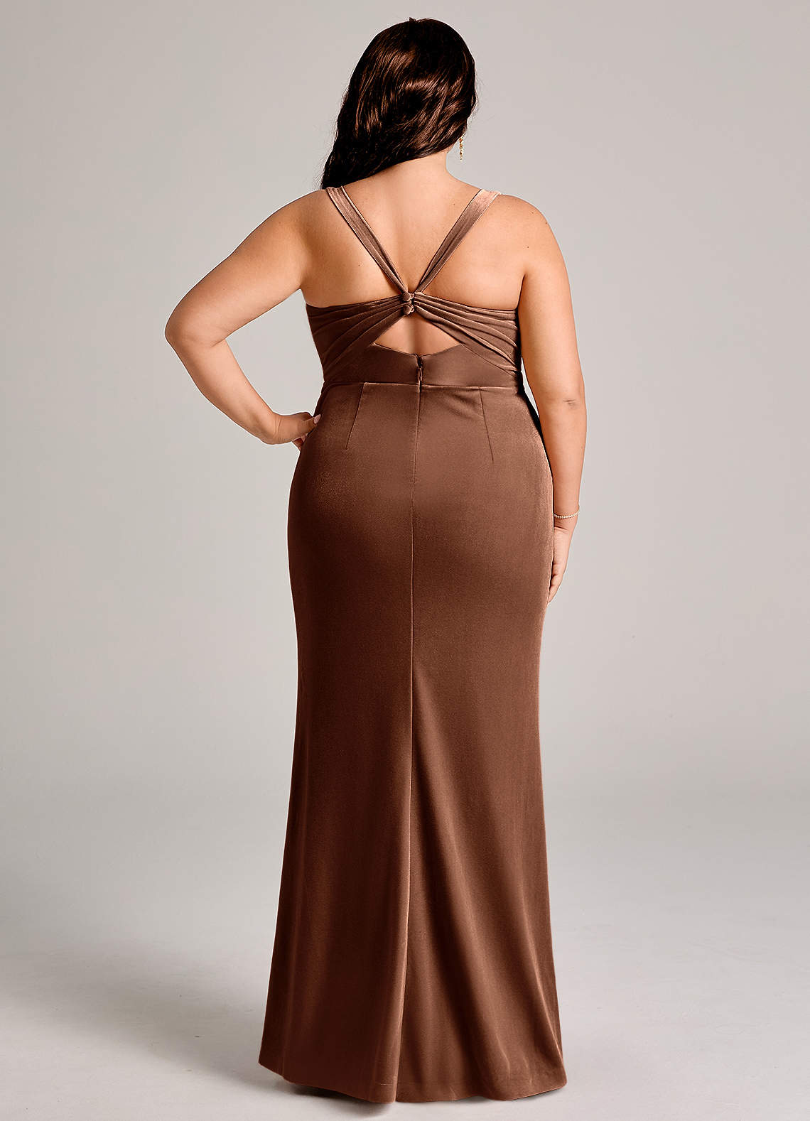 Azazie Mero Umber Velvet Bridesmaid Dresses | Azazie