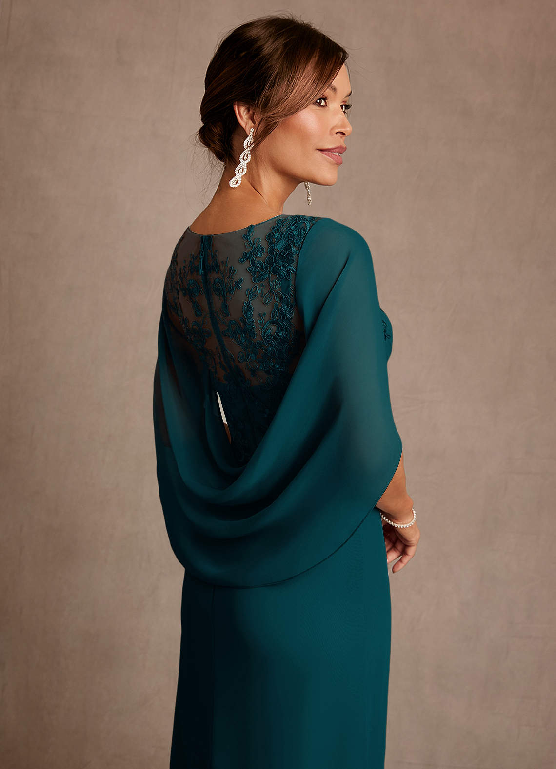 Azazie Forums Mother of the Bride Dresses Pine A-Line Lace Dress image4