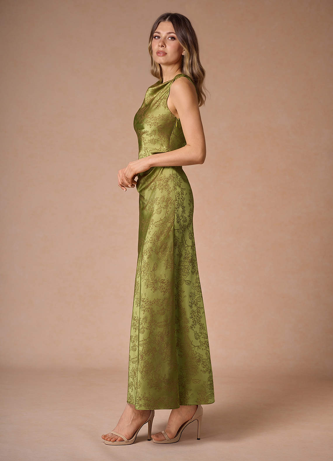 Vestido Marrón Musgo Largo Elena image2