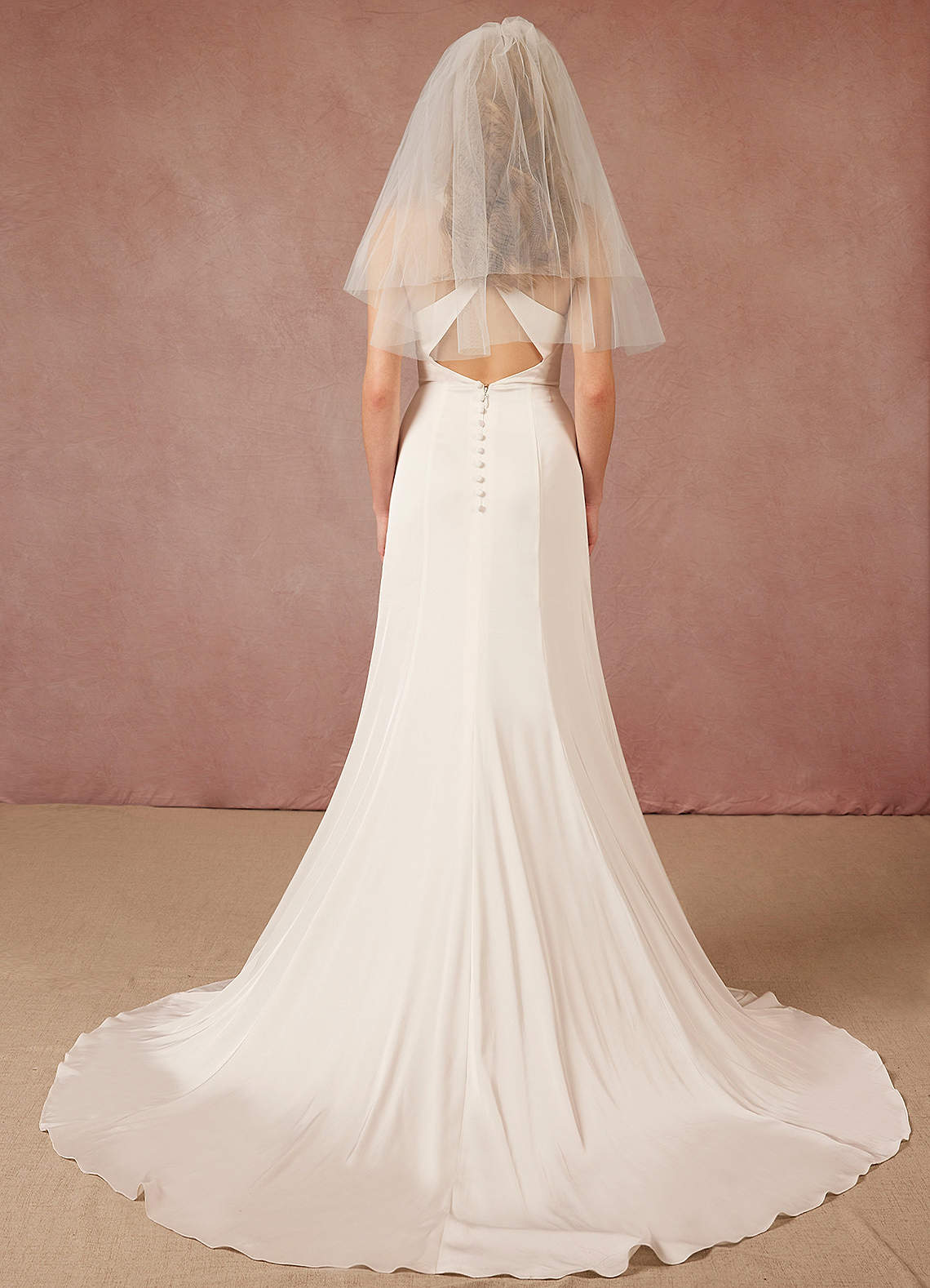 front Lilith Shoulder Length Veil With Blusher