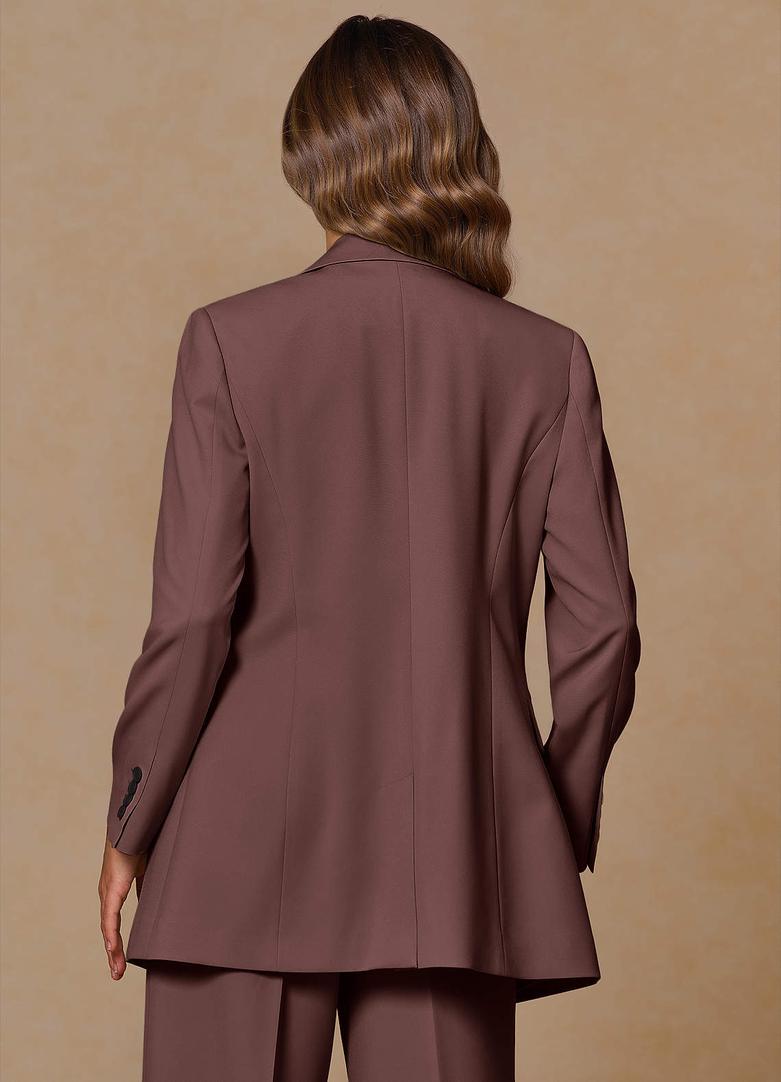 front Rowan Espresso Refined Weave Performance blazer