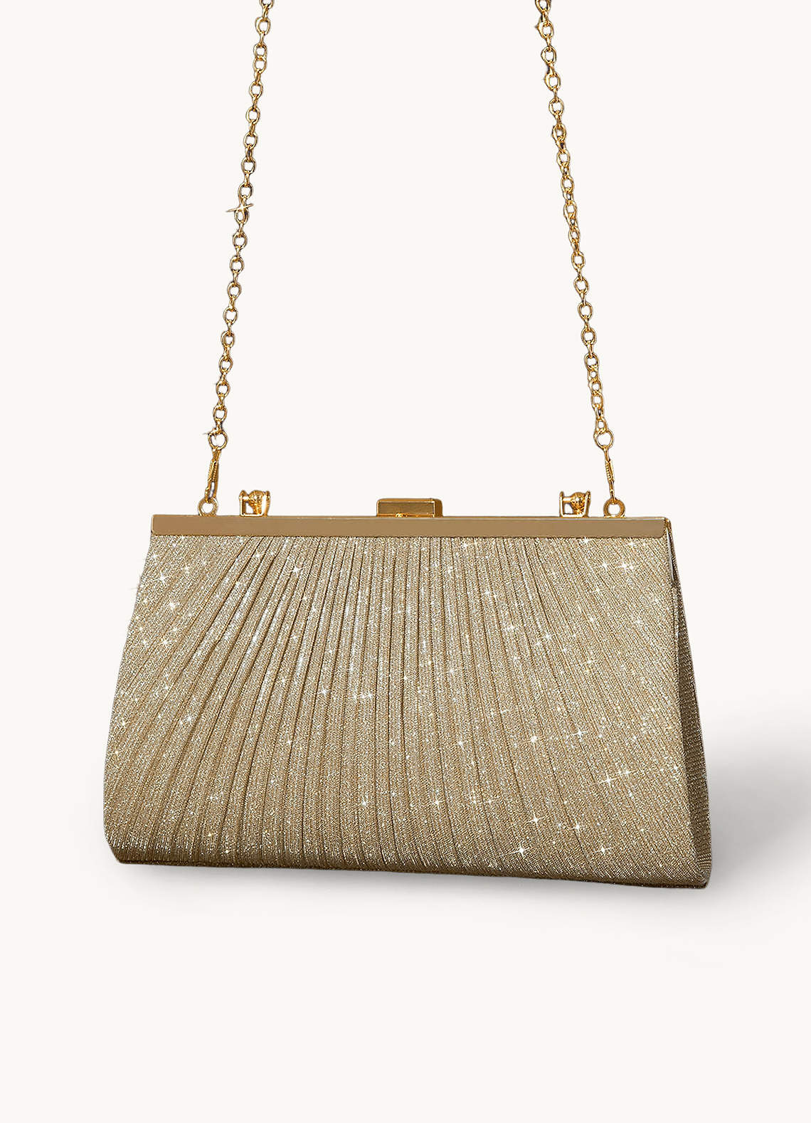 front Glitter Pleated Handbag