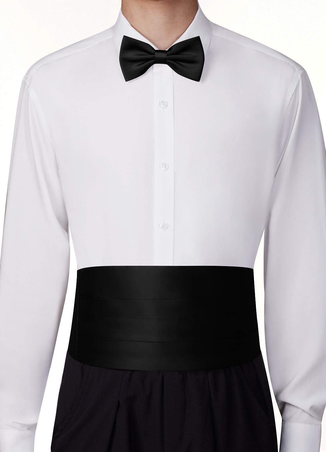 front Matte Satin Pre-Tied Bow Tie