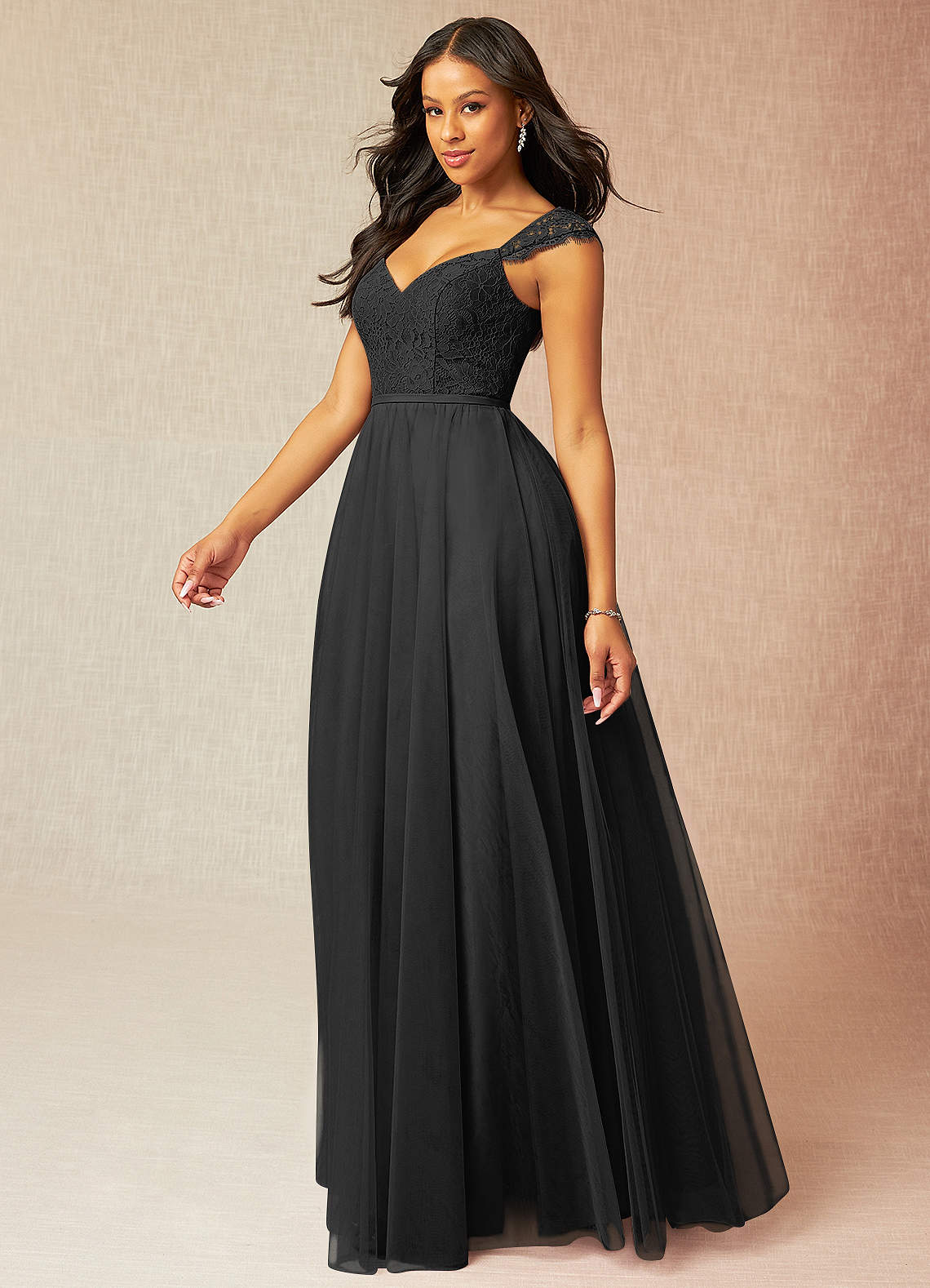 Azazie Luxi Black Tulle Bridesmaid Dresses | Azazie