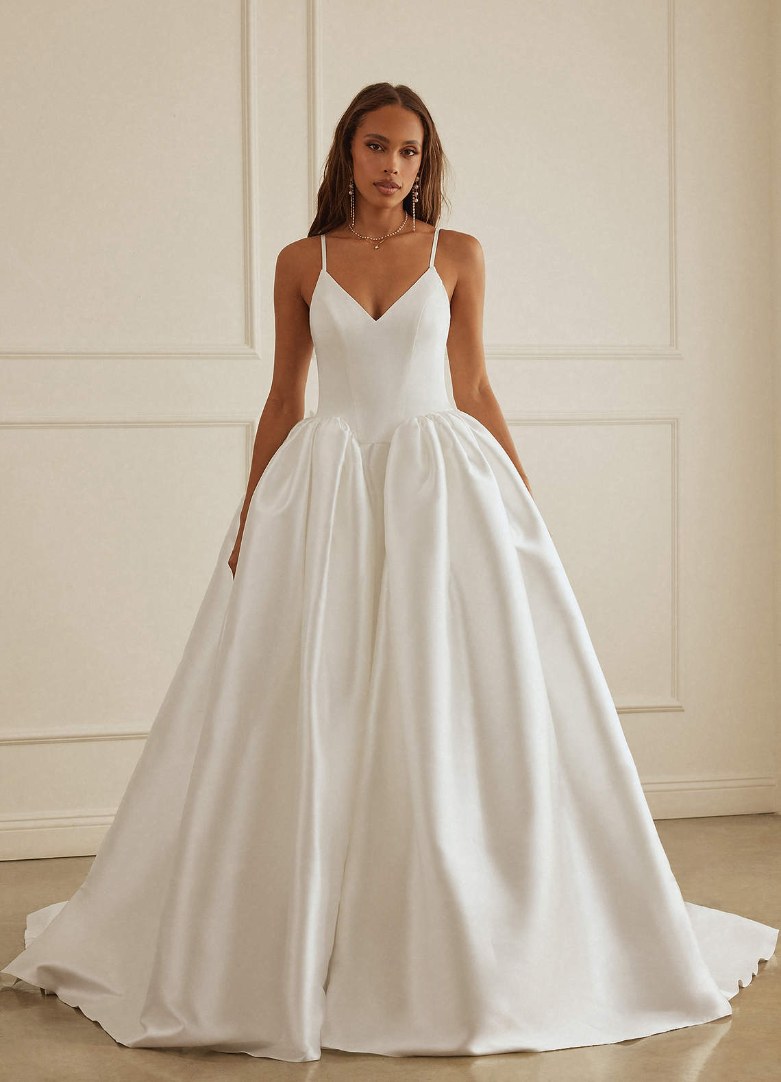 Christian Siriano Bridal for Azazie 2005 Wedding Dresses Basque Waist Crepe Back Satin and Mikado Ball Gown image4