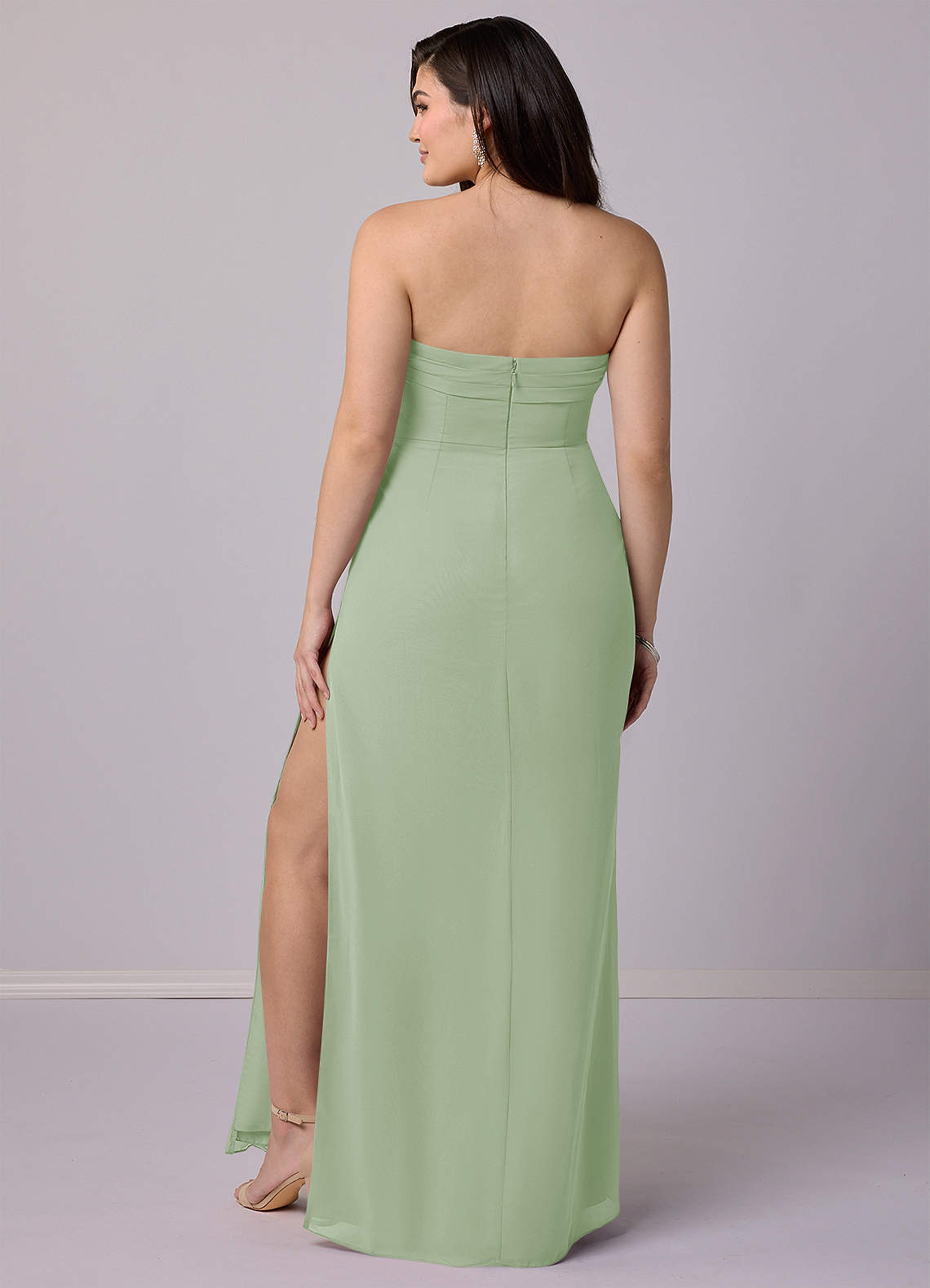 Barbie ♥ Azazie Bridesmaid Dresses Sheath Strapless Chiffon Floor-Length Dress image8