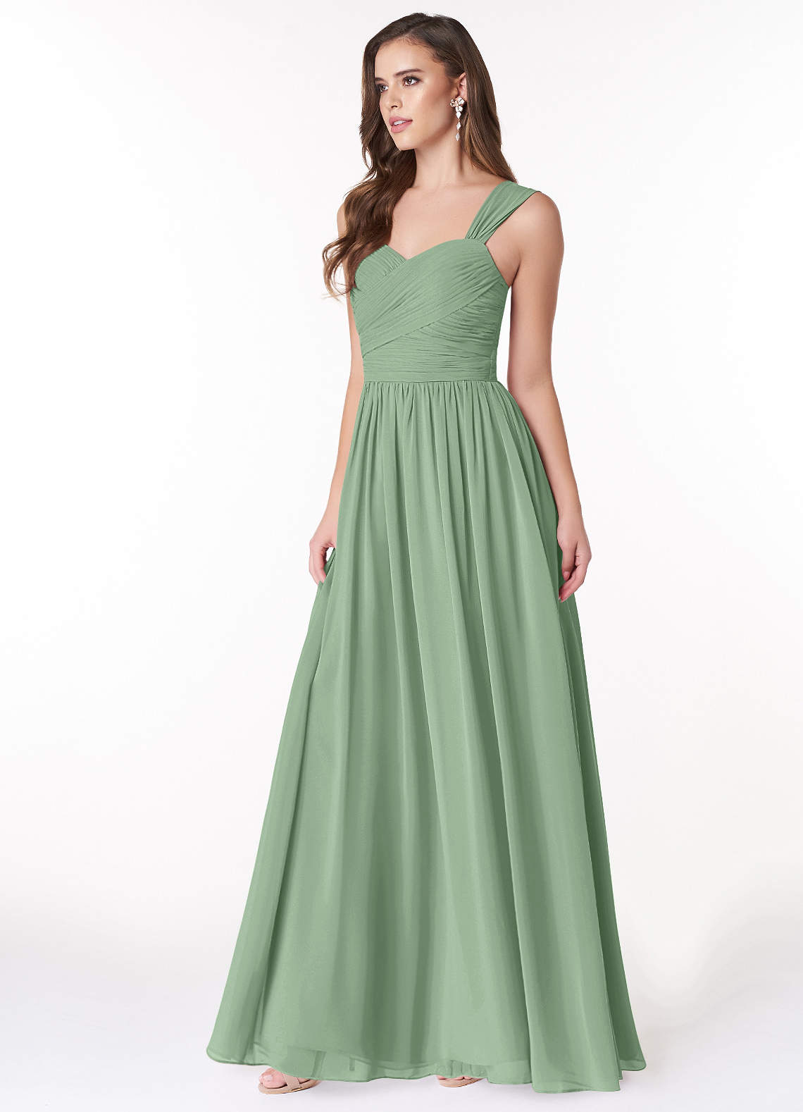 Azazie Zapheira Matcha Chiffon Bridesmaid Dresses | Azazie