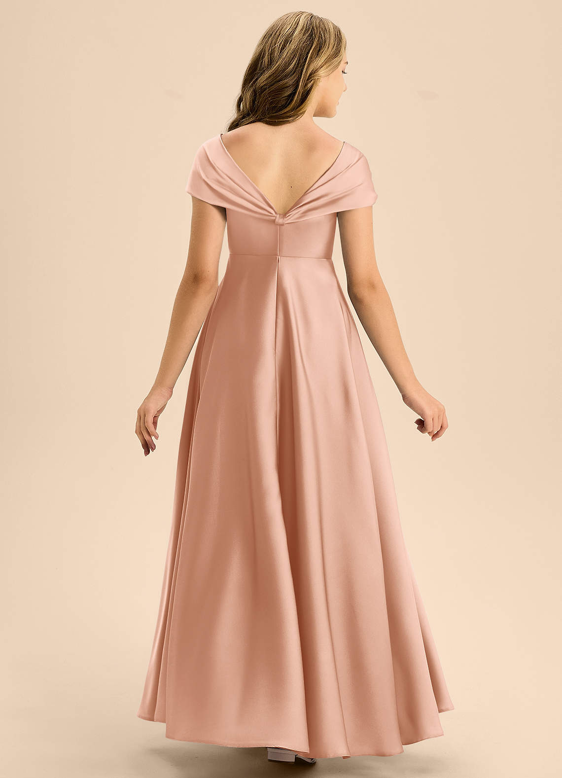 junior rose gold dress Azazie Rowena Styles: Coastal Cottage